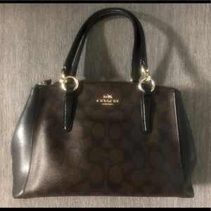 Coach mini handbag in signature canvas